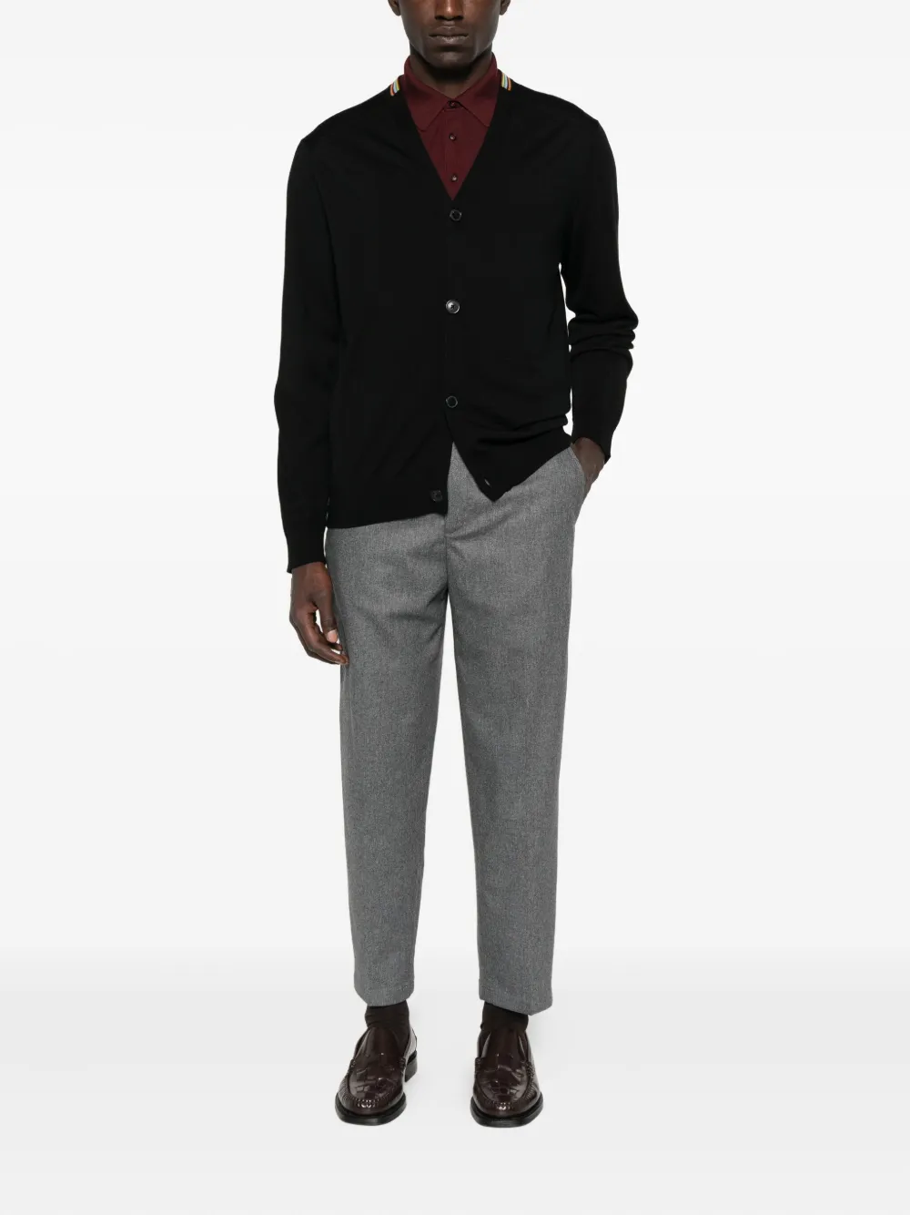Paul Smith Vest van merinowol met regenboogstreep Zwart