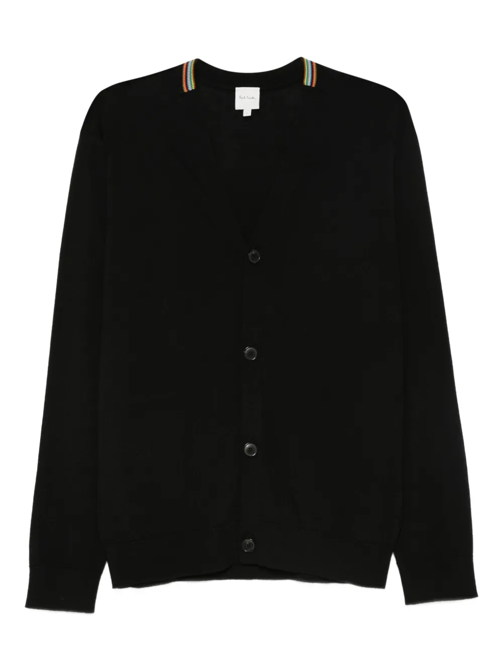 Paul Smith rainbow-striped merino wool cardigan - ブラック Paul Smith rainbow-striped merino wool cardigan - ブラック