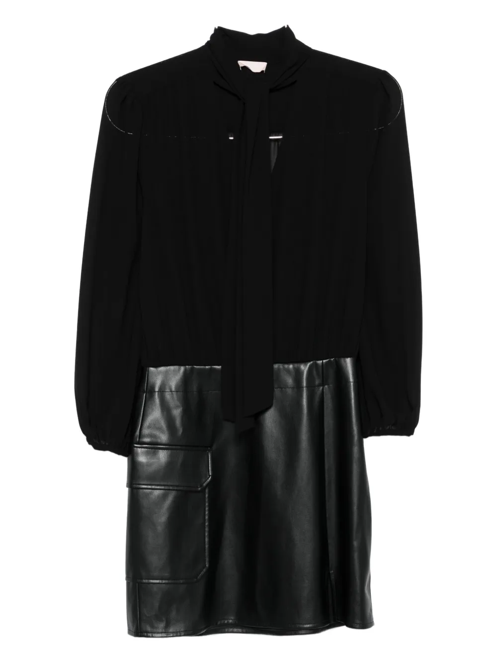 Liu •jo Mini Dress With Puffed Sleeves In Black