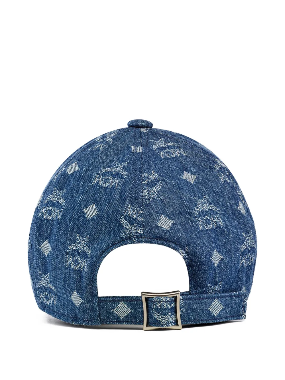 MCM Classic monogram denim jacquard cap Blauw