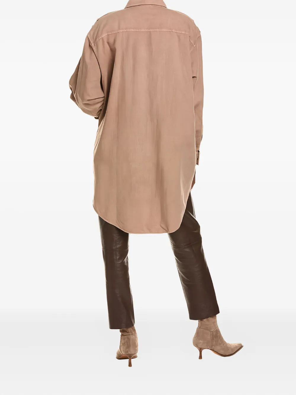 Brunello Cucinelli Button-fastening Cotton-linen Blend Shirt Jacket In Brown