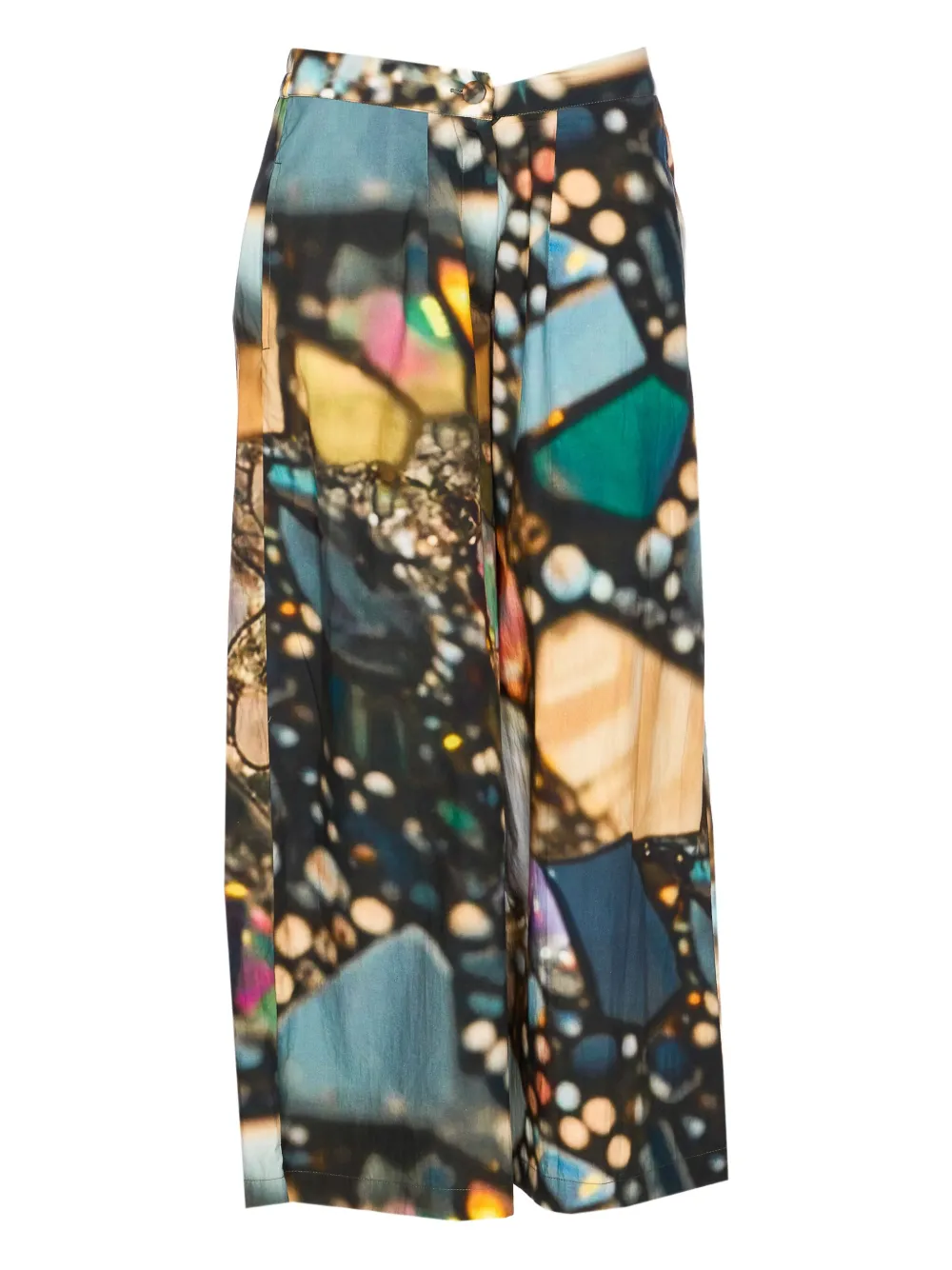 abstract-print trousers