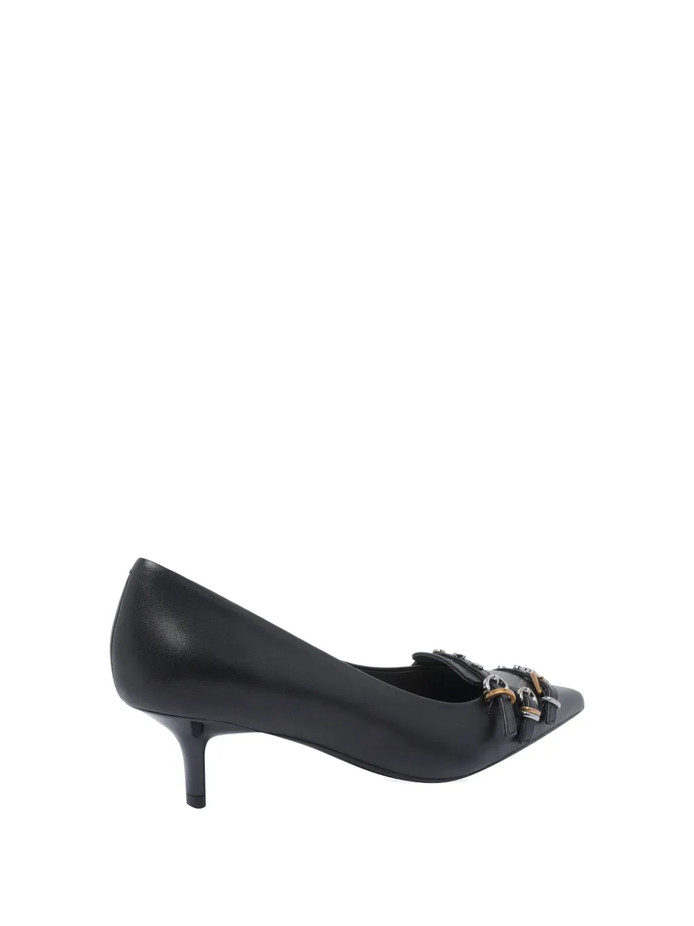 Pinko Pointed Toe Pumps With Decorative Buckles In Black