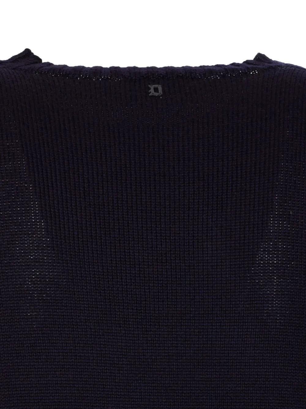 Dondup Crewneck Sweater With Ribbed Cuffs And Hem In Blue