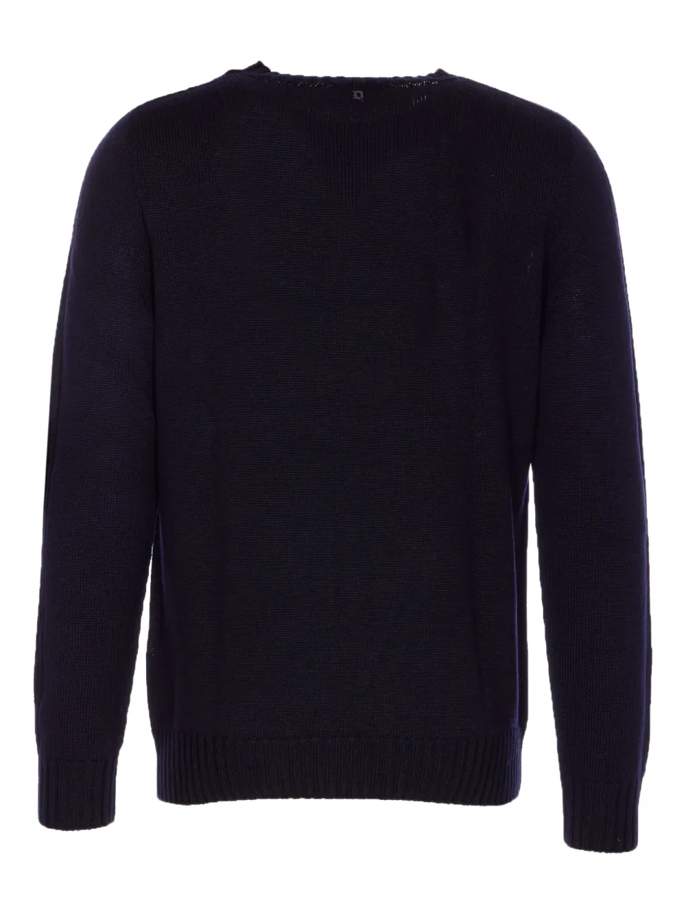 Dondup Crewneck Sweater With Ribbed Cuffs And Hem In Blue