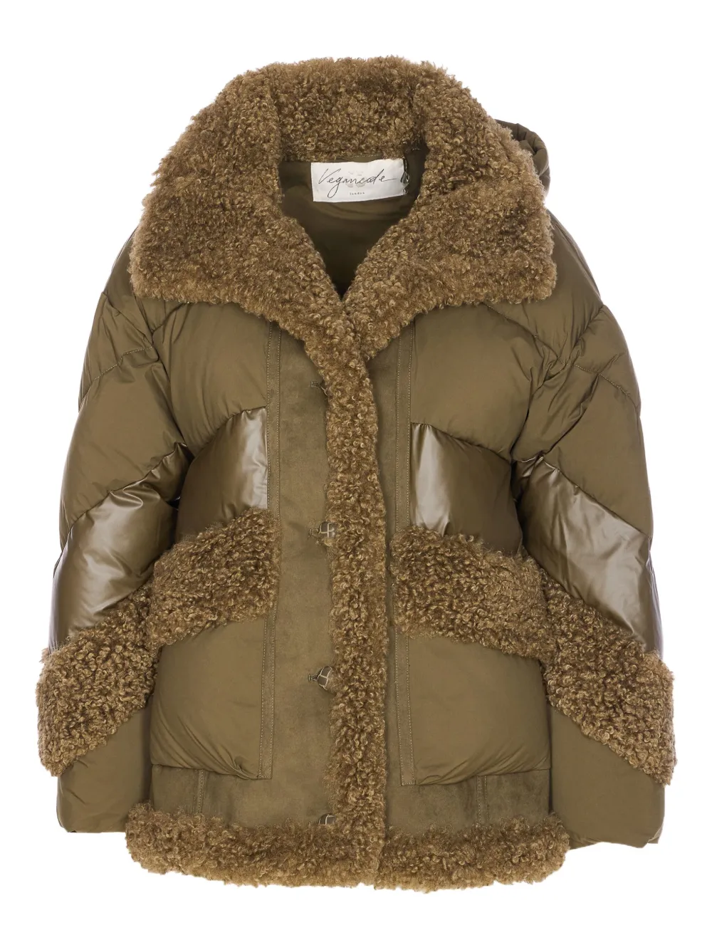 faux-fur detail padded coat