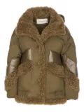 VEGANCODE faux-fur detail padded coat - Green