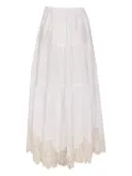 Maurizio Miri elastic-waist lace-trimmed skirt - White