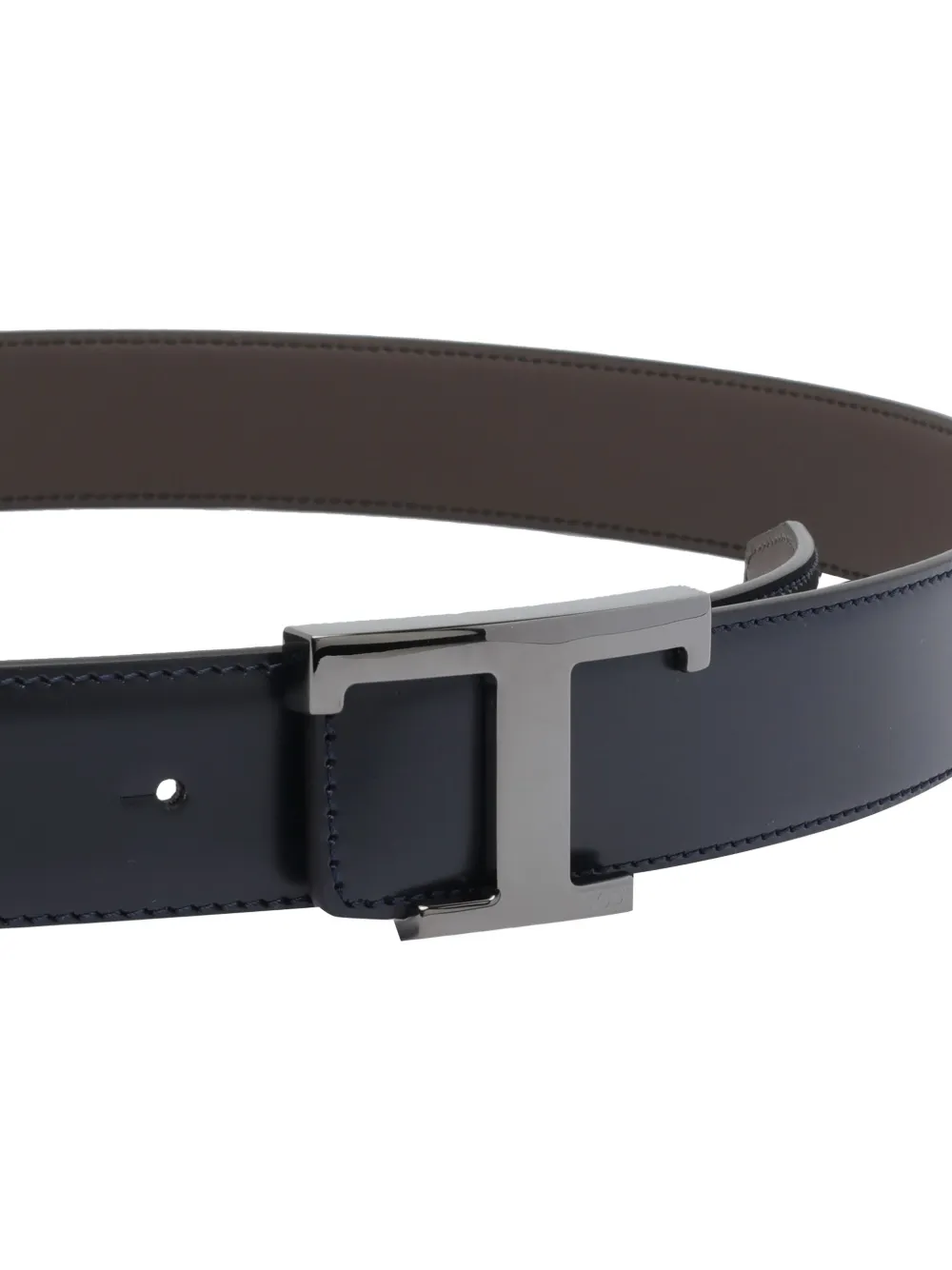 Tod's reversible T buckle belt - Zwart