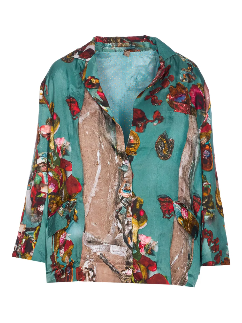 button-fastening floral-print jacket