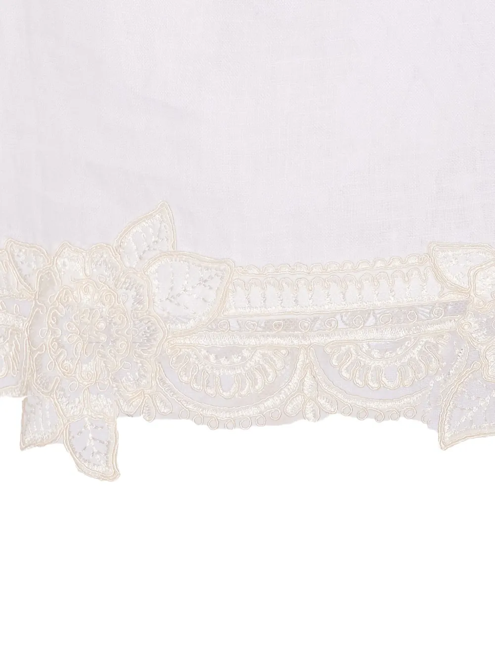 Maurizio Pecoraro Embroidered Lace-trimmed T-shirt In White