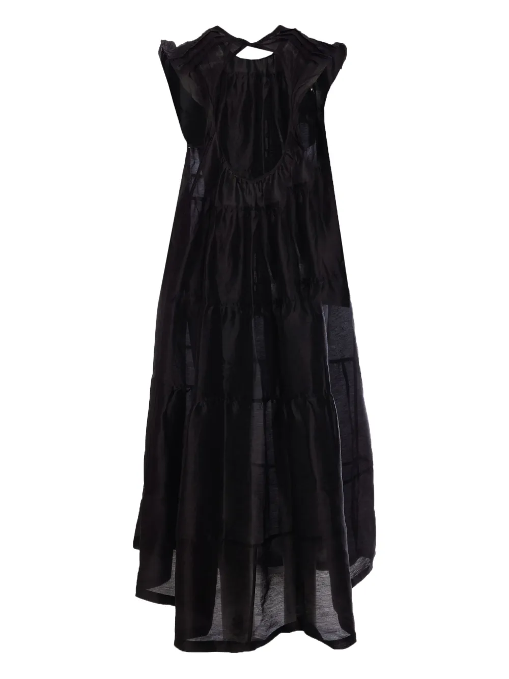 Maurizio Pecoraro tiered lace-up dress - Zwart