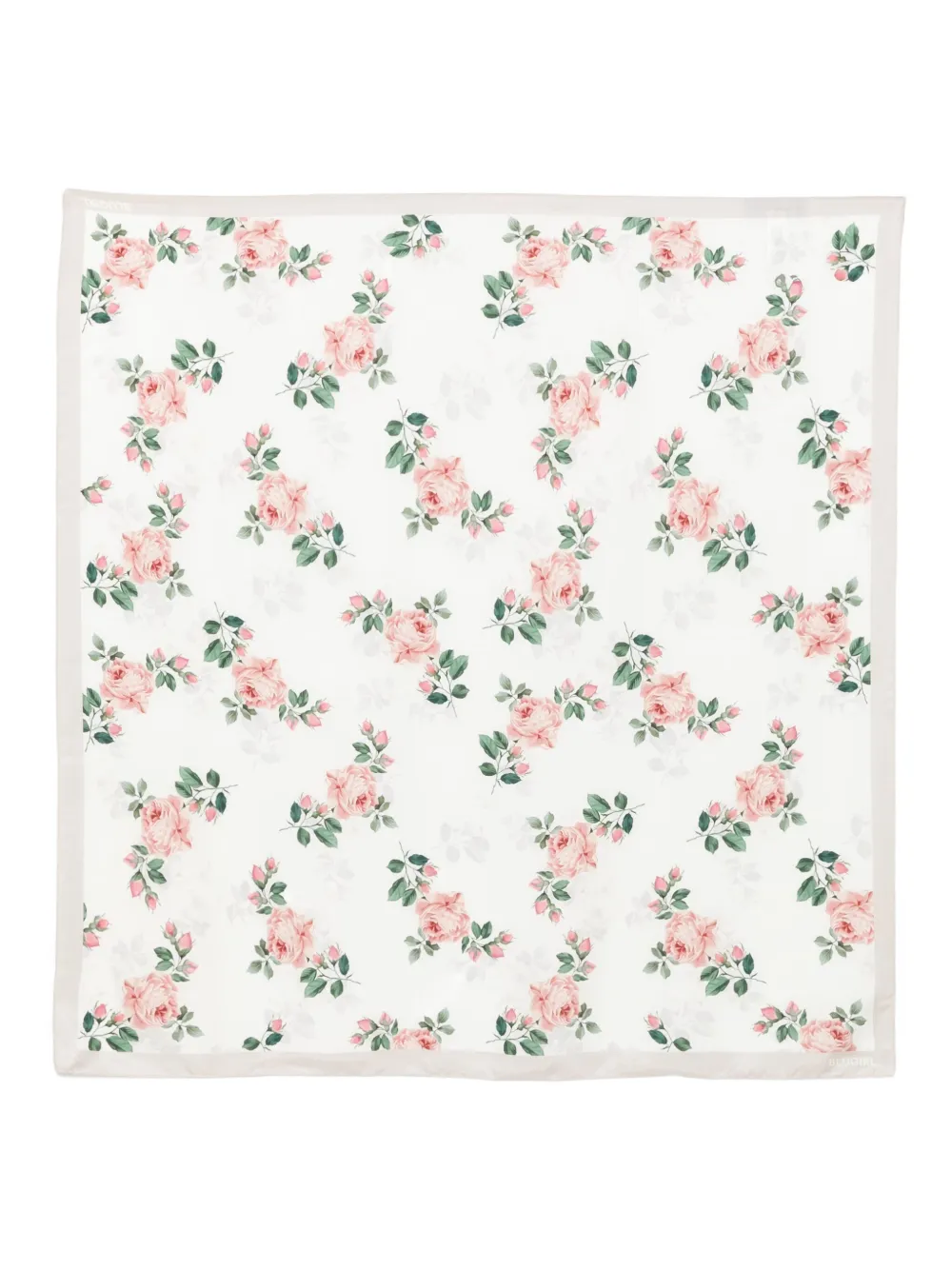 Blugirl Rose-print Square Scarf In Neutral