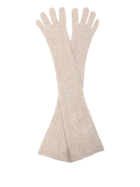 Brunello Cucinelli cable-knit long gloves