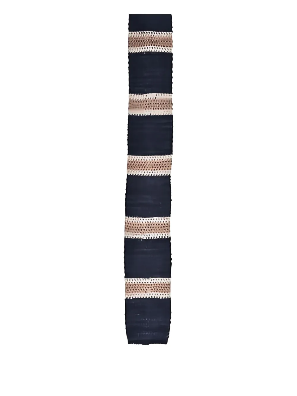 Brunello Cucinelli Striped Knitted Tie In Blue