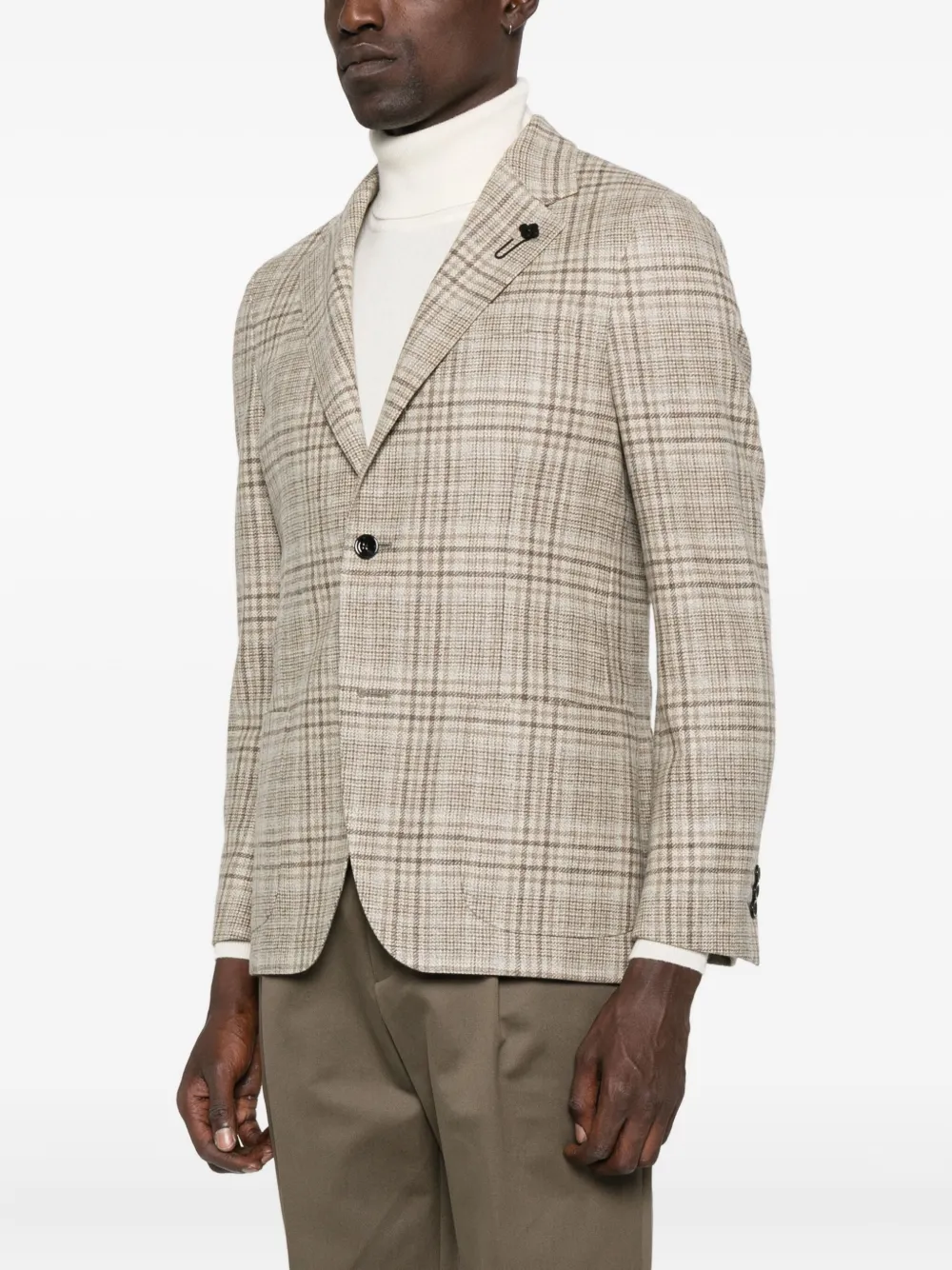 Lardini checked two-button blazer Groen