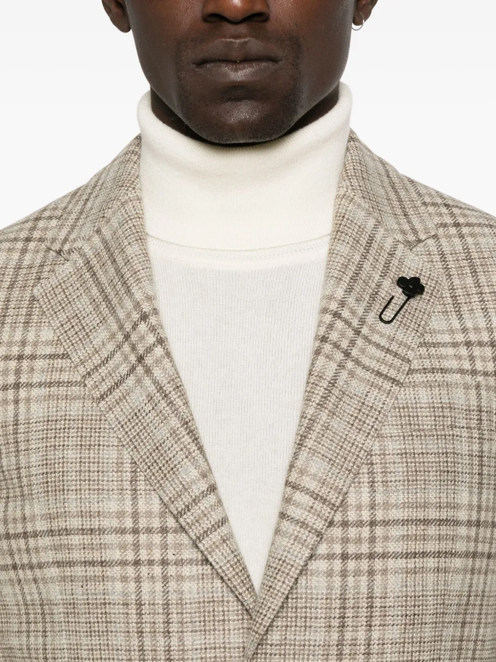 Lardini checked two-button blazer Groen