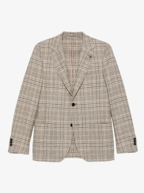 Lardini checked two-button blazer