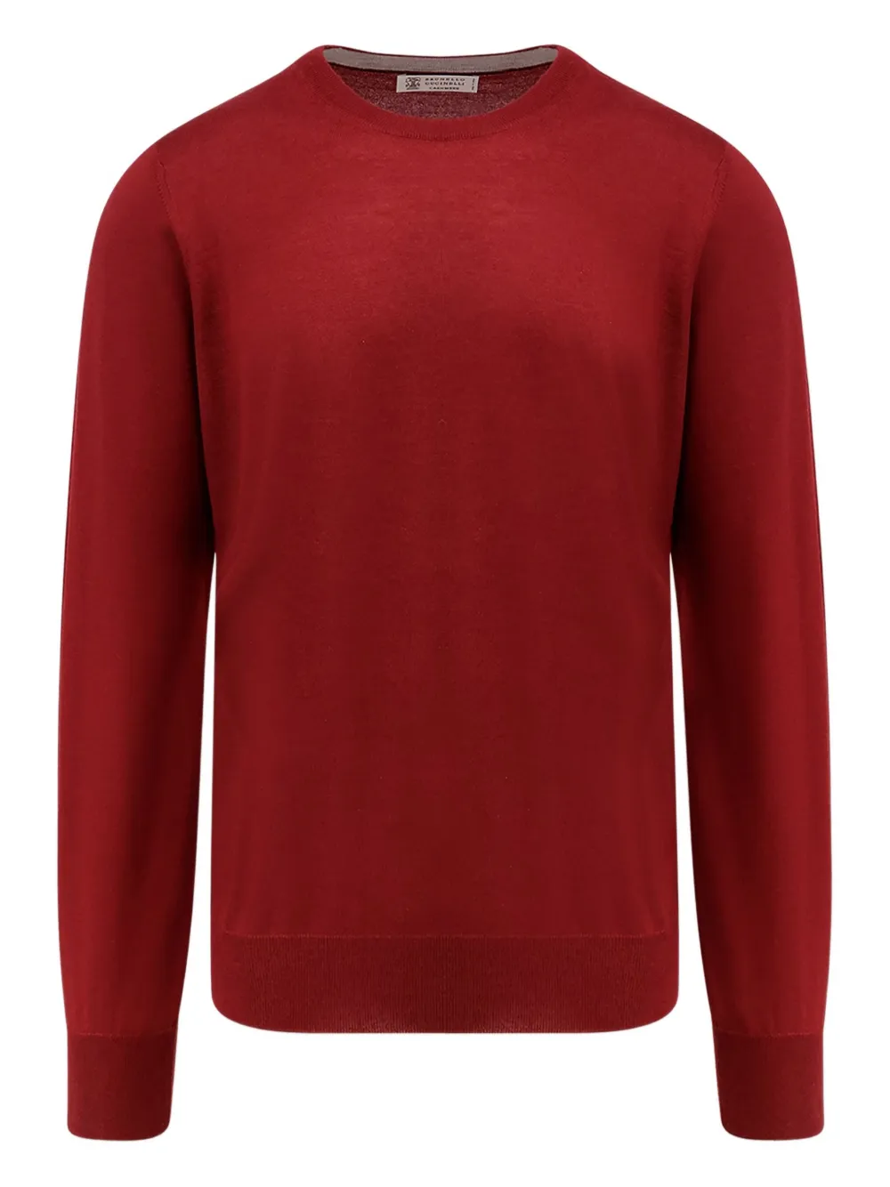 Brunello Cucinelli round-neck cashmere sweater Rood