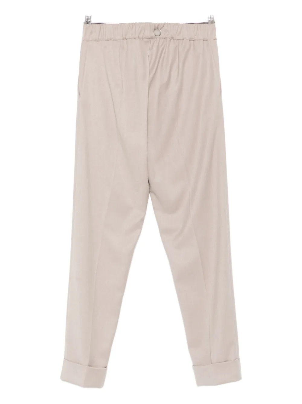 D Exterior Elastic-waistband Cuffed Trousers In Neutral