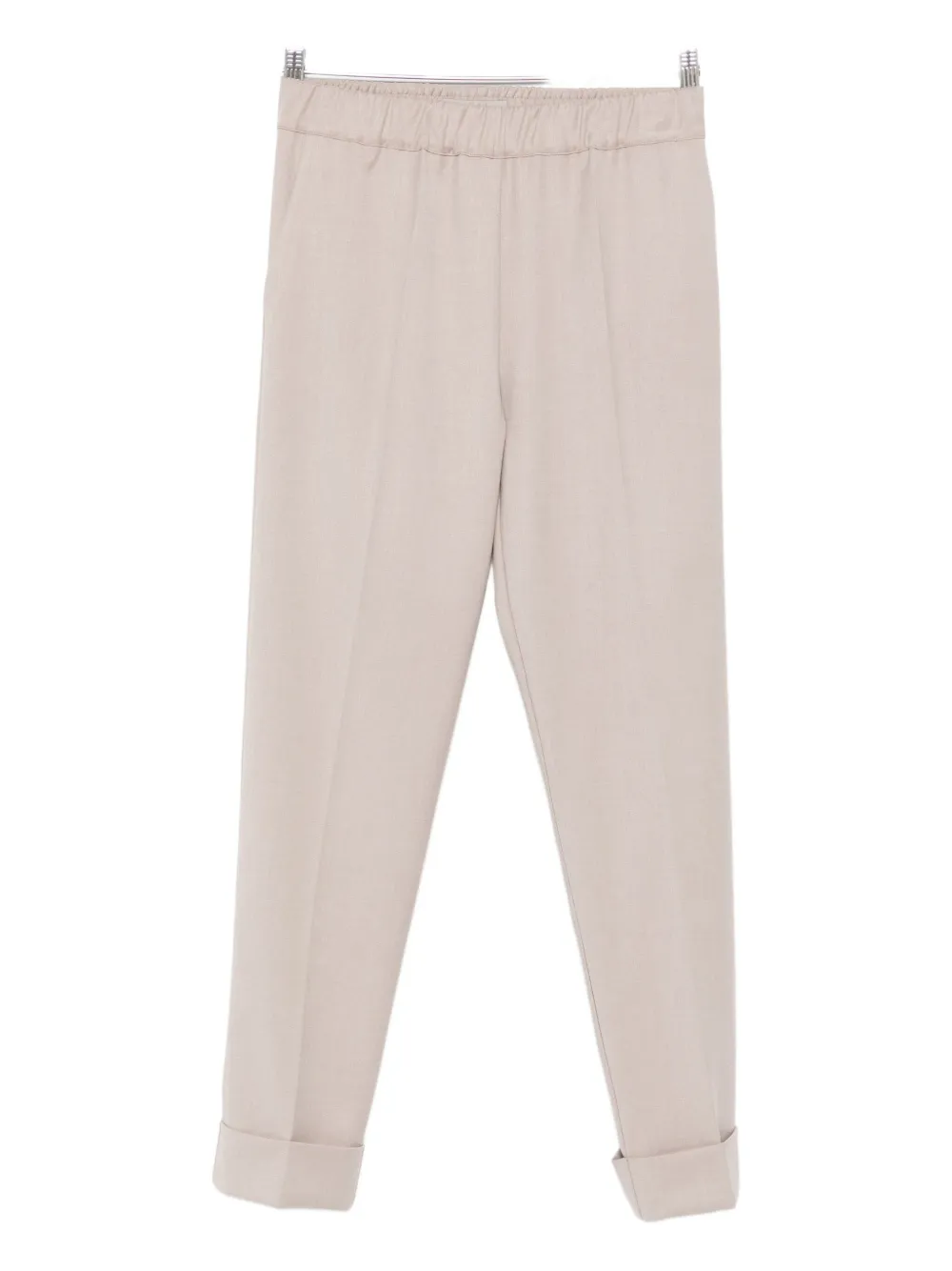 D Exterior Elastic-waistband Cuffed Trousers In Neutral