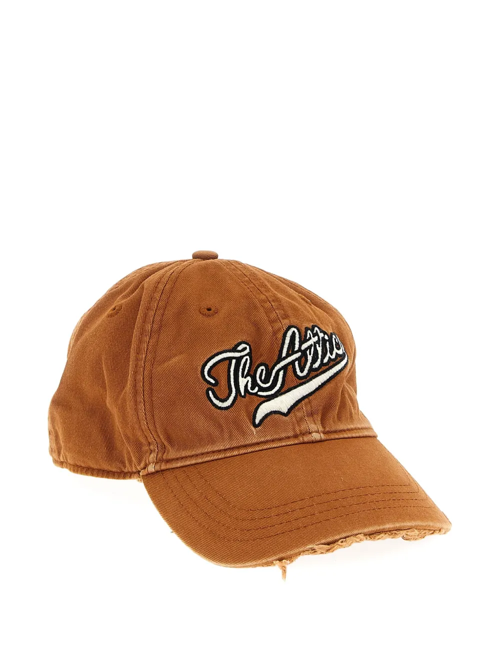 The Attico logo-embroidered frayed-edge hat Bruin