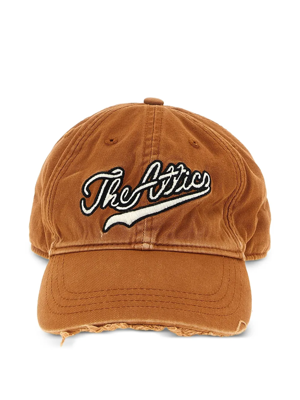 The Attico logo-embroidered frayed-edge hat Bruin