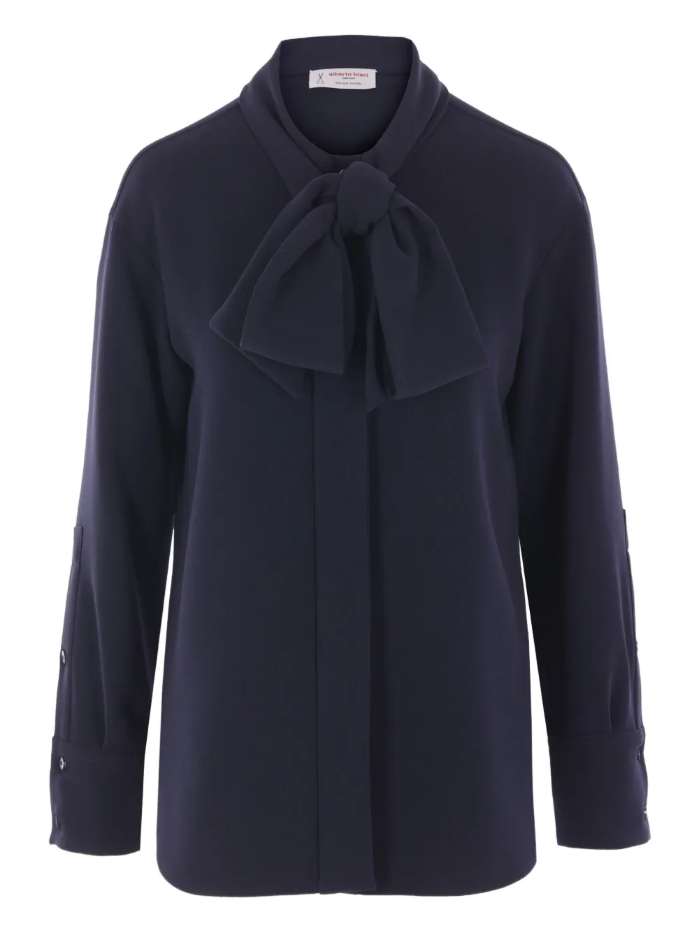 Alberto Biani Bow-detail Blouse In Blue