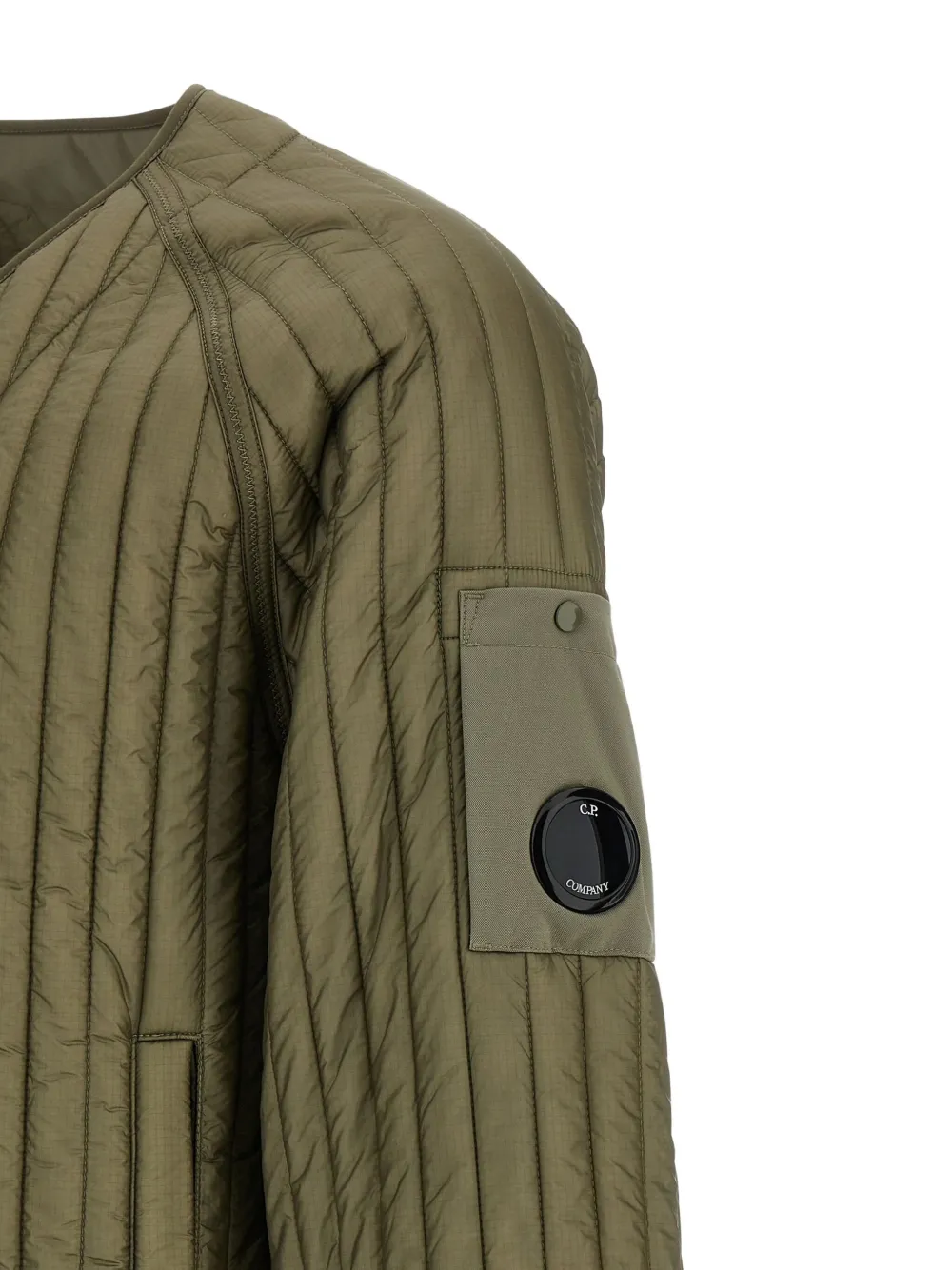 C.P. Company ribbed padded jacket Groen