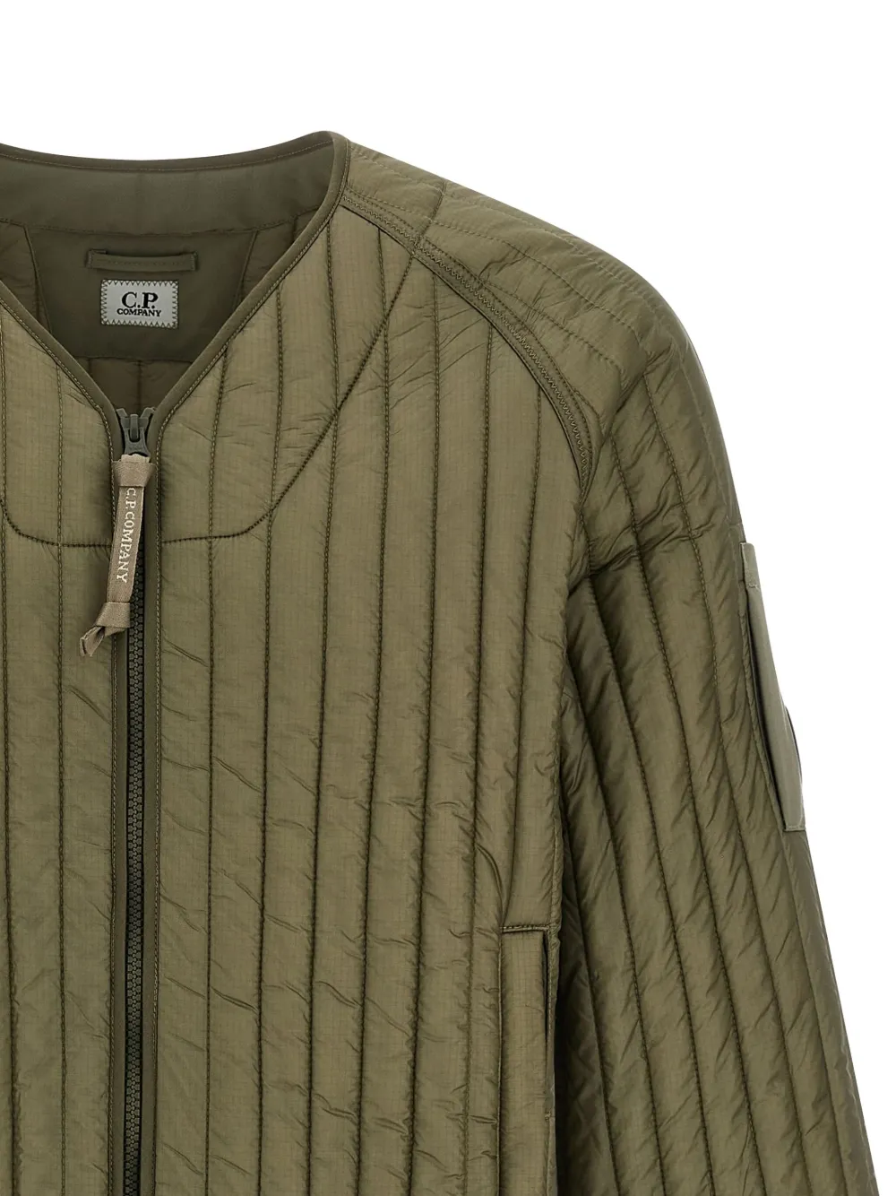 C.P. Company ribbed padded jacket Groen