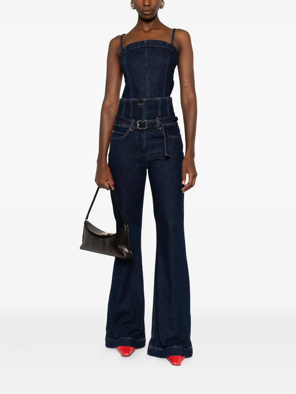 PINKO high-waisted belted jeans - Blauw