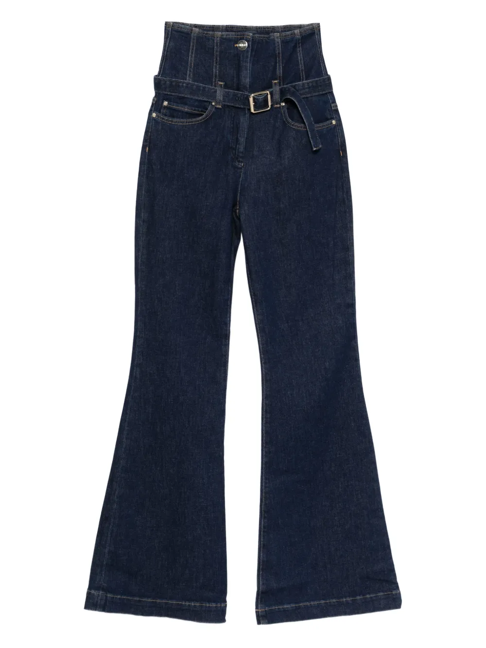PINKO high-waisted belted jeans Blauw
