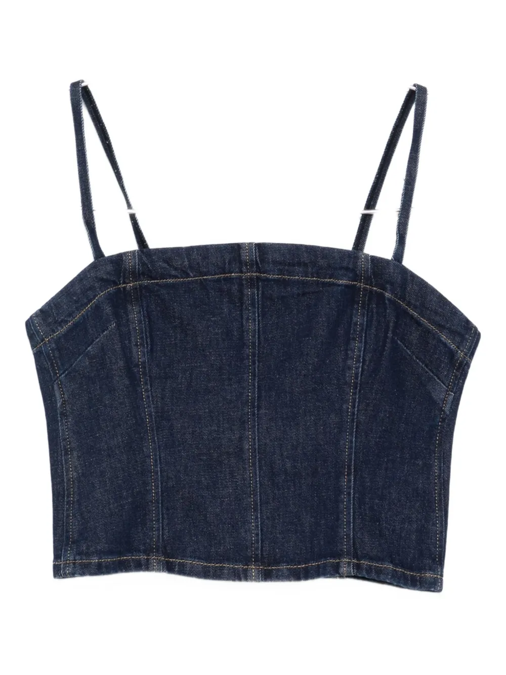 Pinko Spaghetti-strap Denim Tank-top In Blue