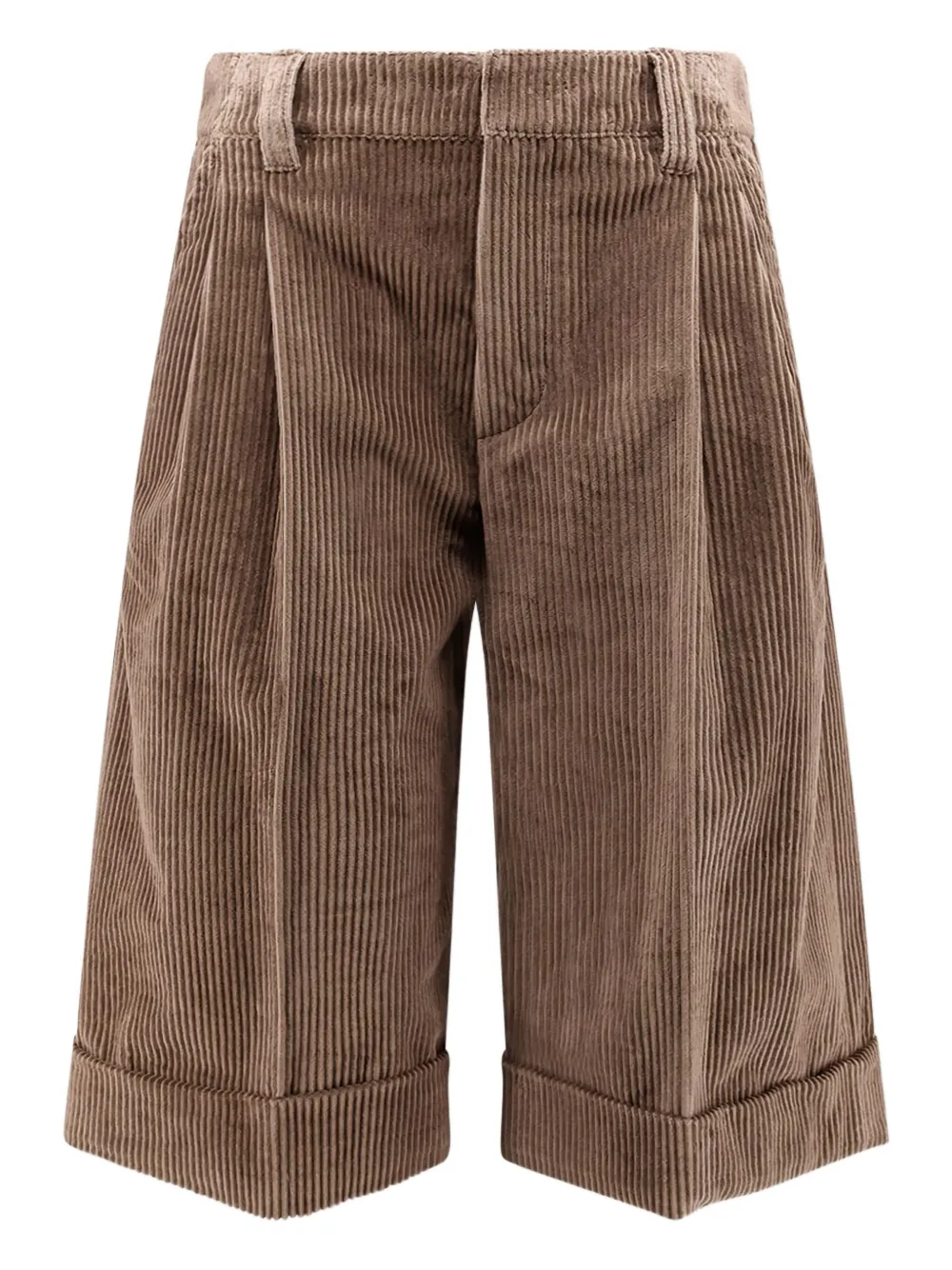Brunello Cucinelli pleated corduroy shorts Bruin