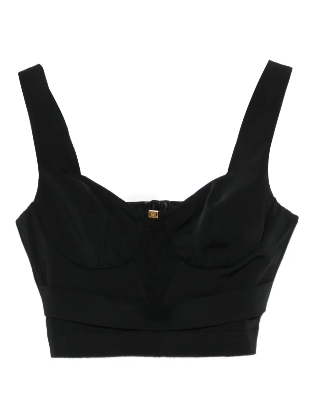 Elisabetta Franchi sweetheart-neckline cropped top Zwart