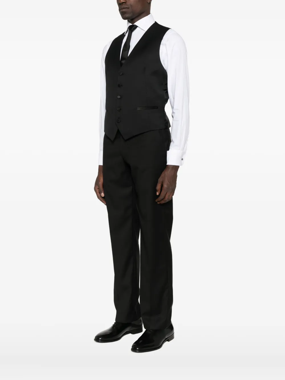 Tagliatore button-fastening sleeveless waistcoat Zwart