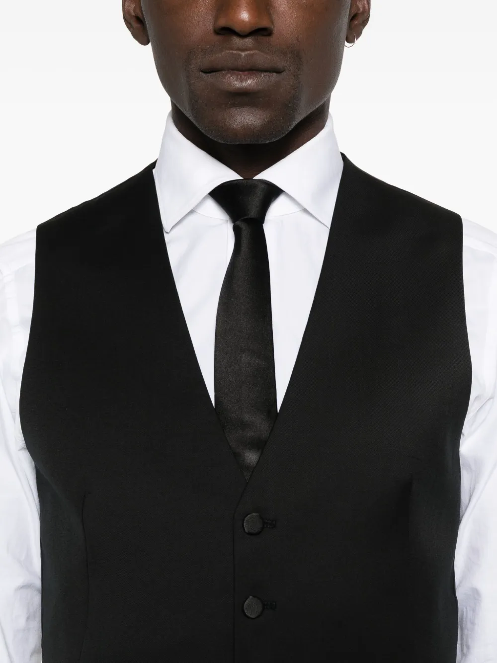 Tagliatore button-fastening sleeveless waistcoat Zwart