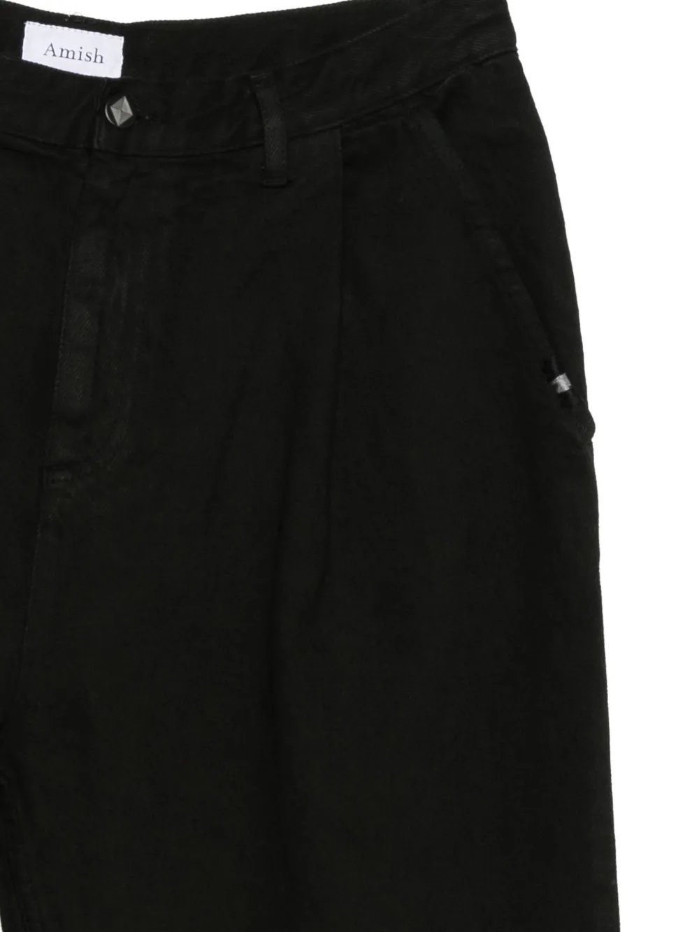 AMISH Jeans met geplooide zak Zwart