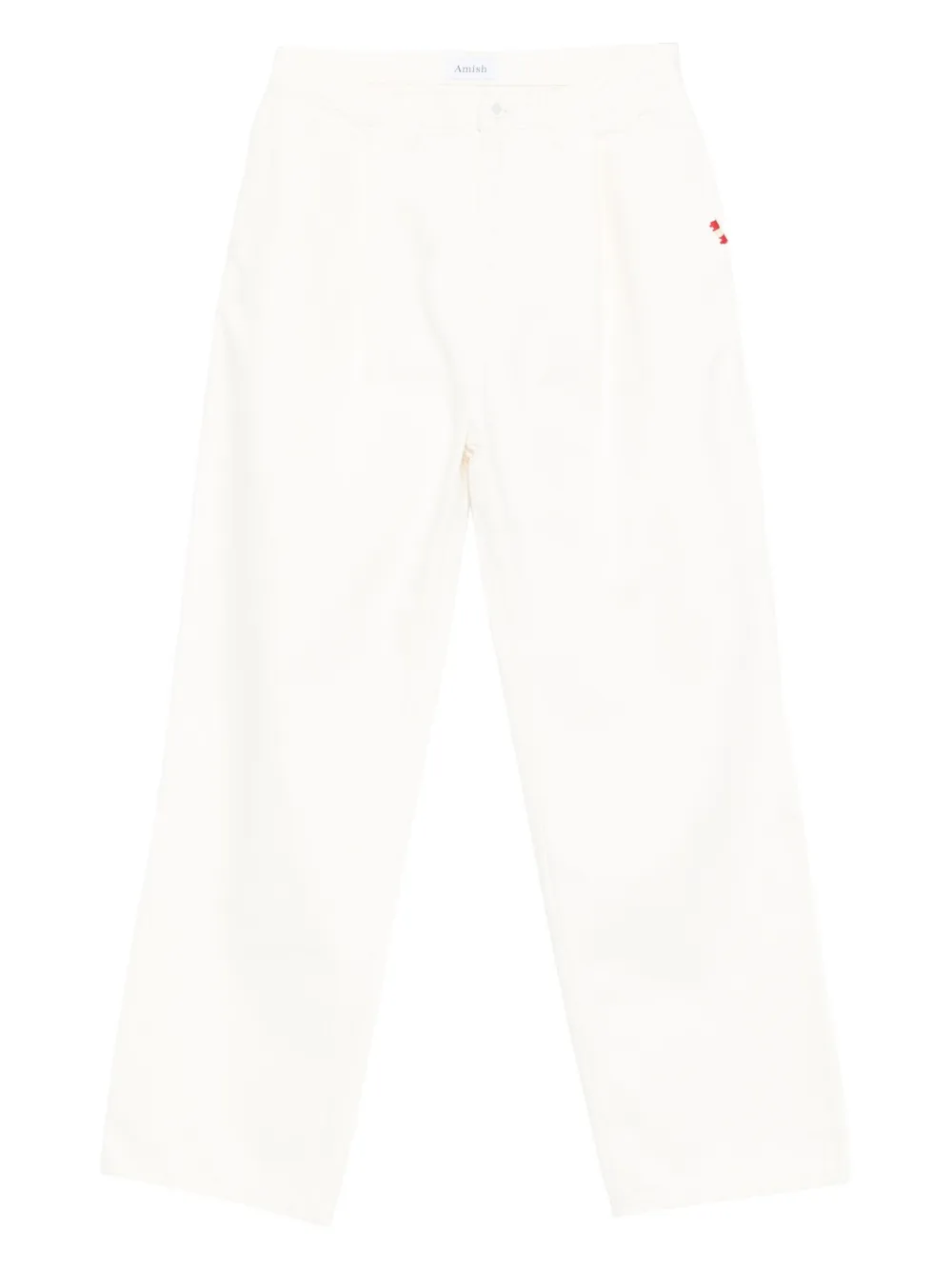 pleated-front jeans