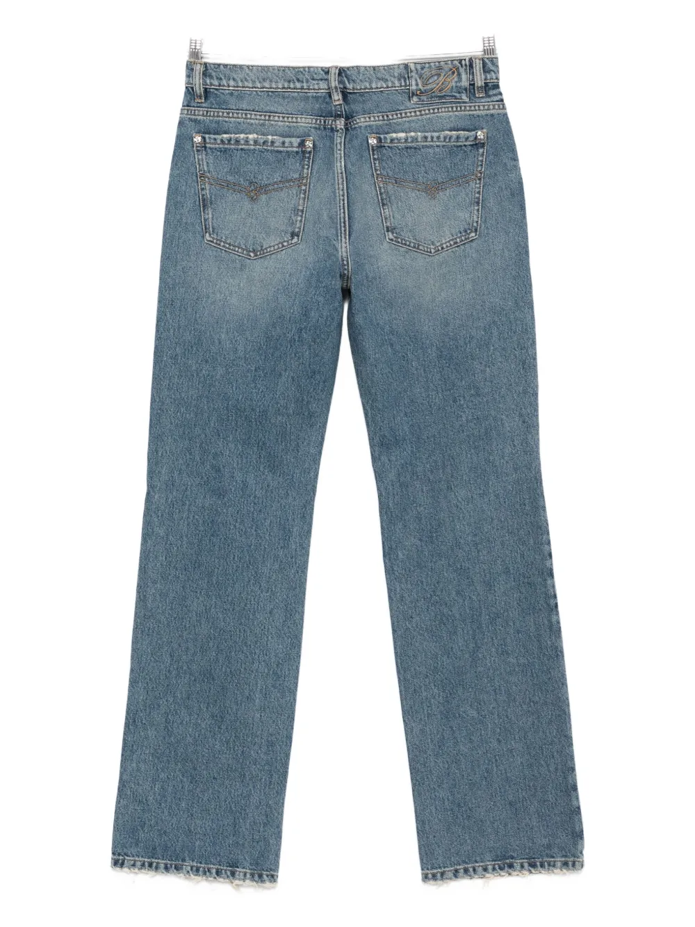 Blumarine frayed-hem jeans Blauw