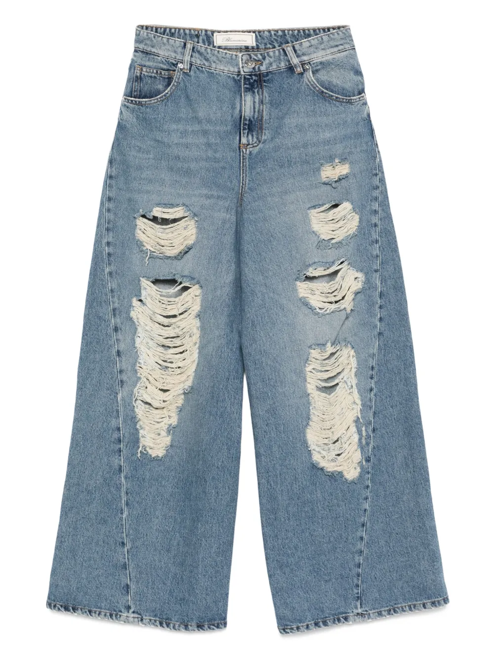 Blumarine Gerafelde jeans Blauw