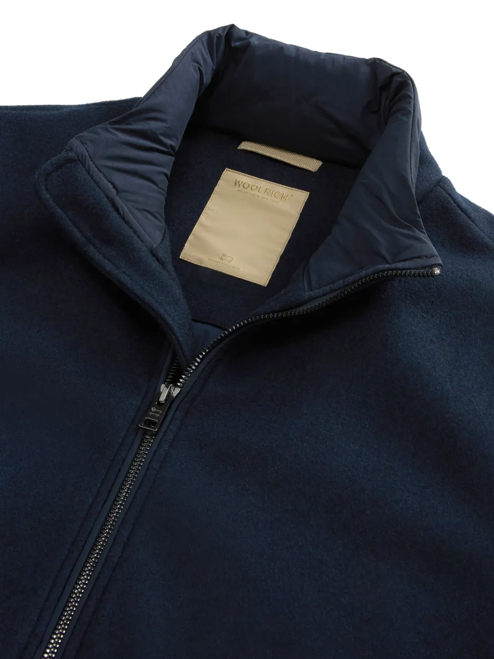Woolrich Knitted Wool Bomber Jacket In Blue