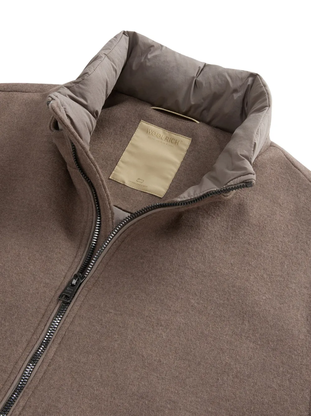Woolrich Knitted Wool Bomber Jacket In Brown