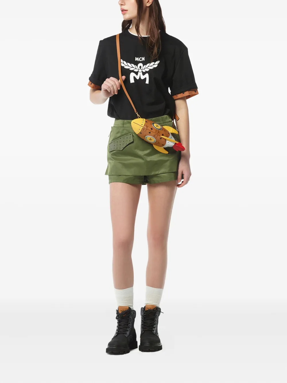 MCM Aren rocket crossbody bag Bruin
