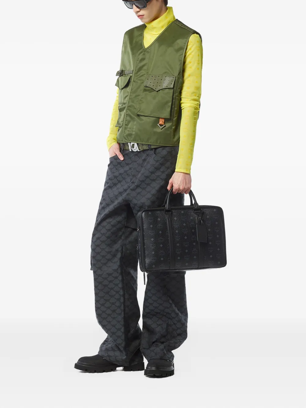 MCM Visetos aktetas met monogram Zwart