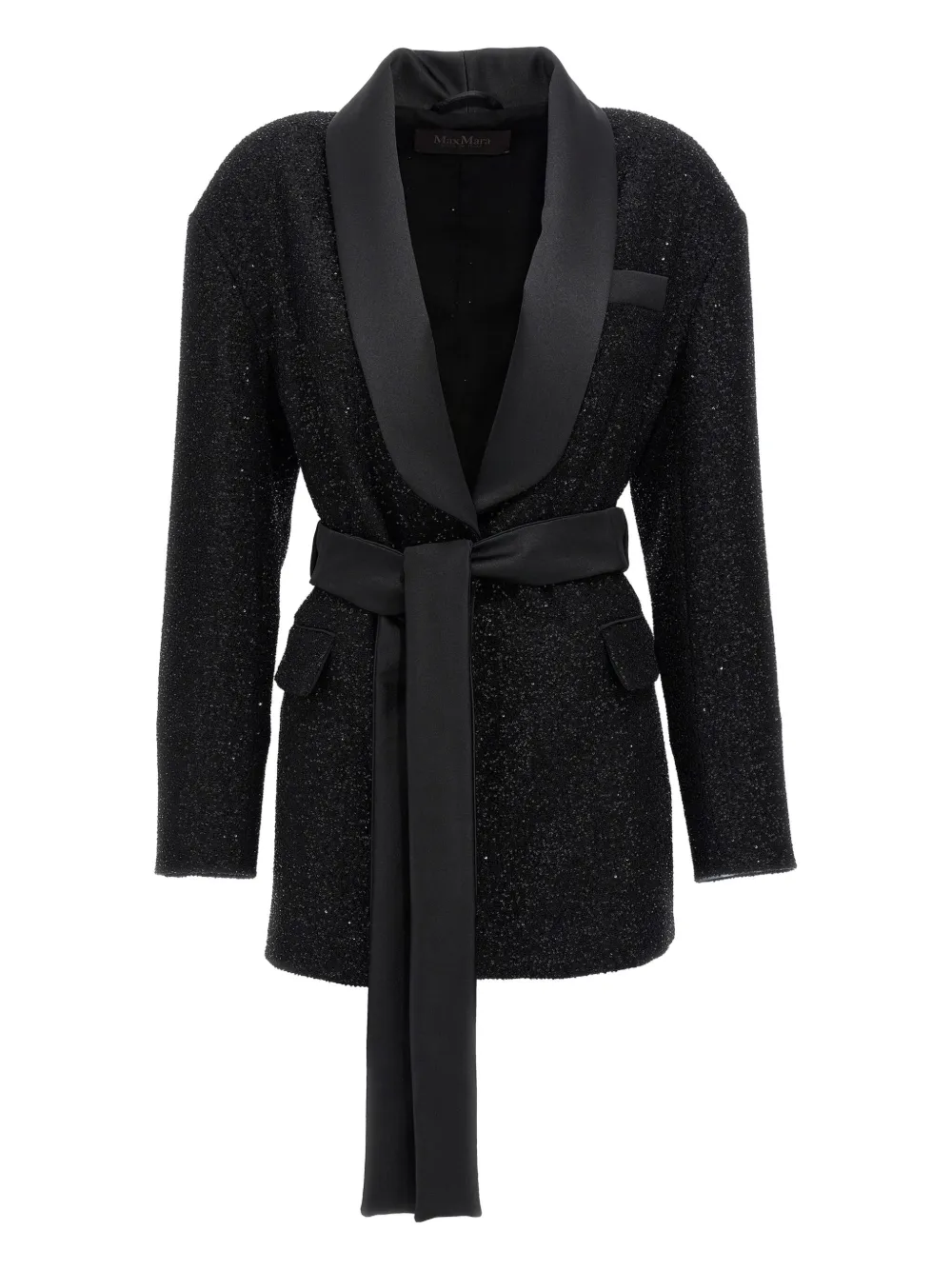 sequin-embellished shawl-collar blazer