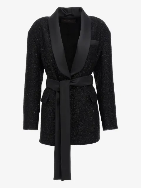 Max Mara sequin-embellished shawl-collar blazer