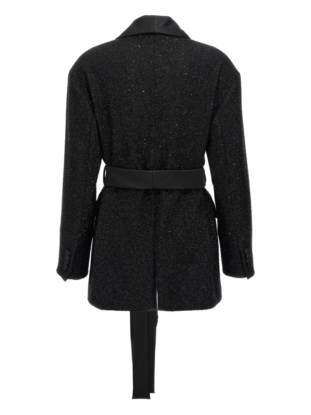 Max Mara sequin-embellished shawl-collar blazer - Zwart