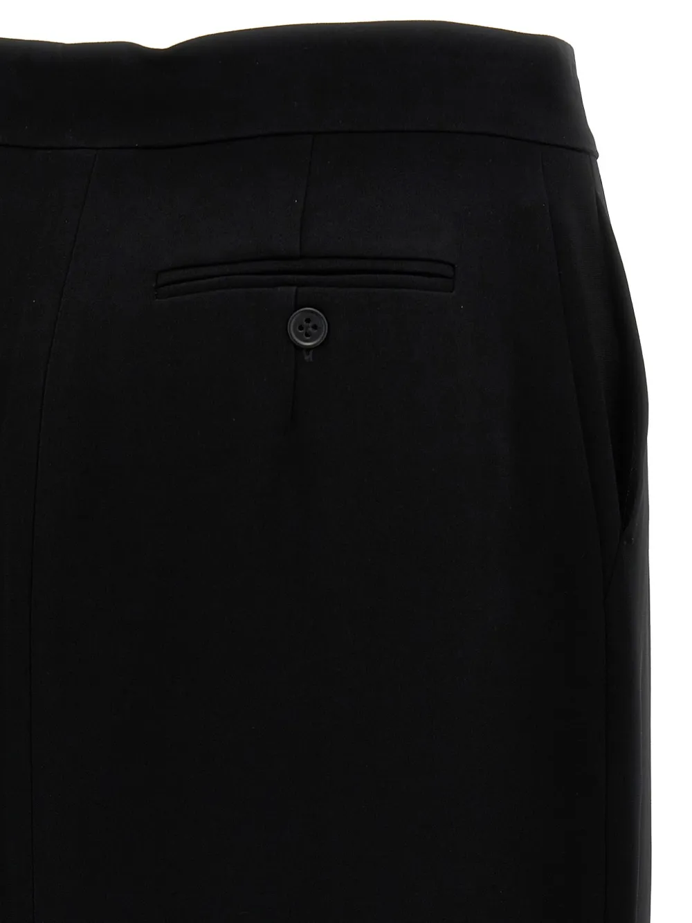 Max Mara Midi-plooirok met split Zwart