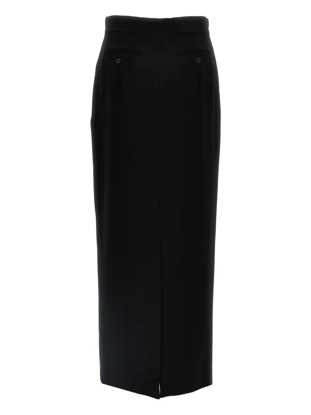 Max Mara pleated back-split midi skirt - Zwart